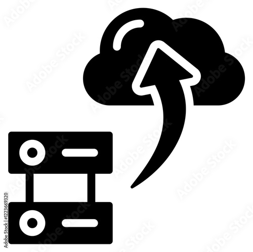 Cloud Migration Solid Black Icon