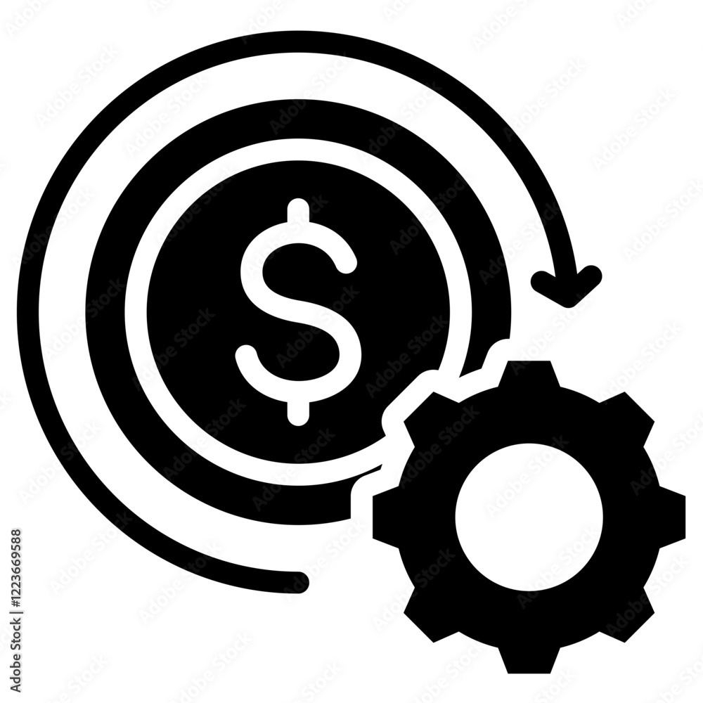 Cost Efficiency Solid Black Icon Cost Efficiency Solid Black Icon