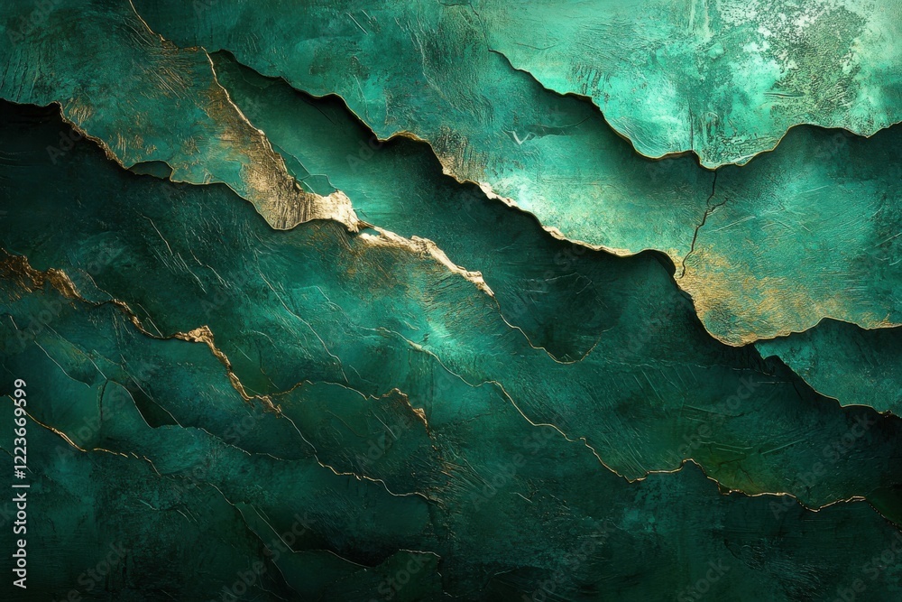 Multilayered emerald green abstract background with metallic sheen Multilayered emerald green abstract background with metallic sheen