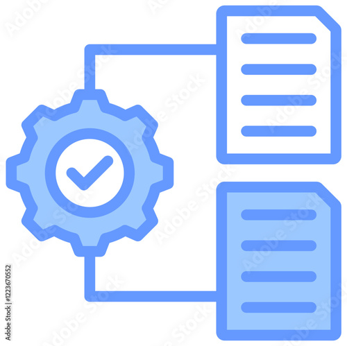 Data Integration Lineal Blue Icon