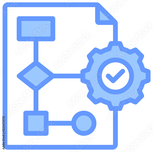 Workflow Optimization Lineal Blue Icon