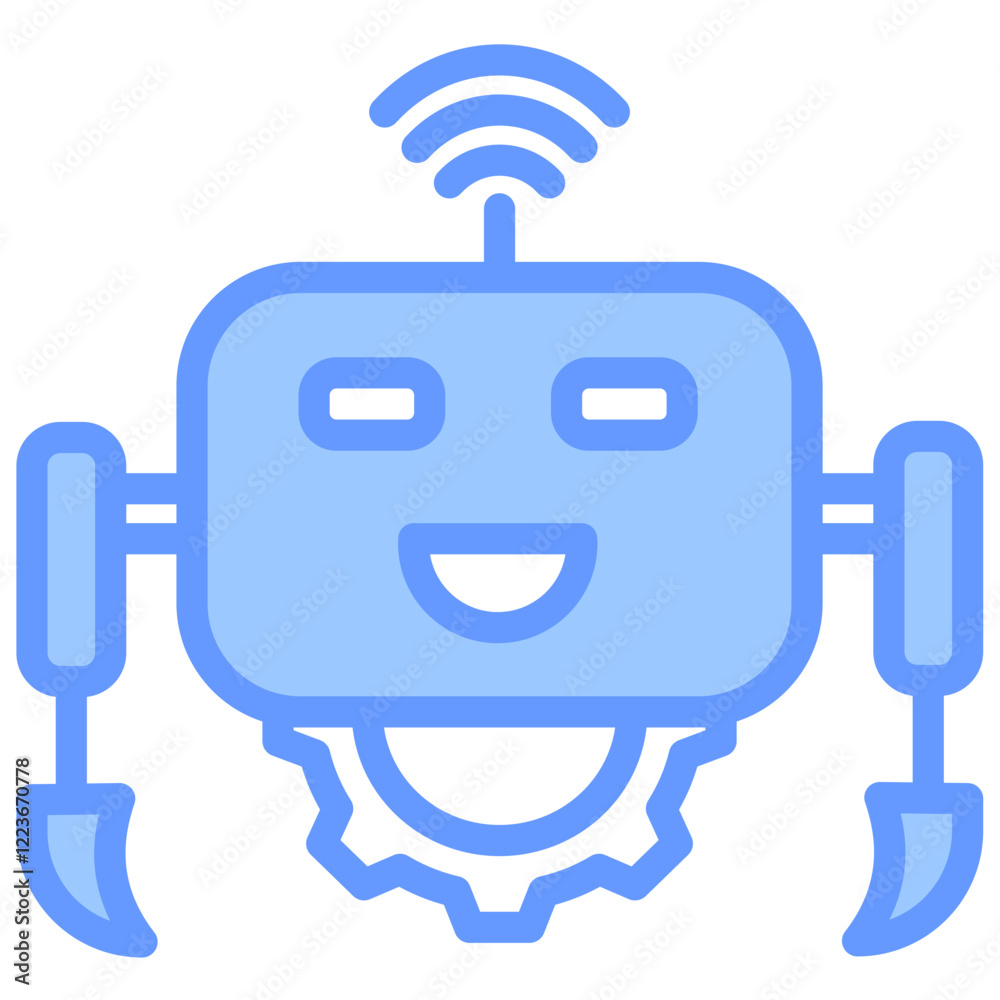 Robotic Automation Lineal Blue Icon Robotic Automation Lineal Blue Icon