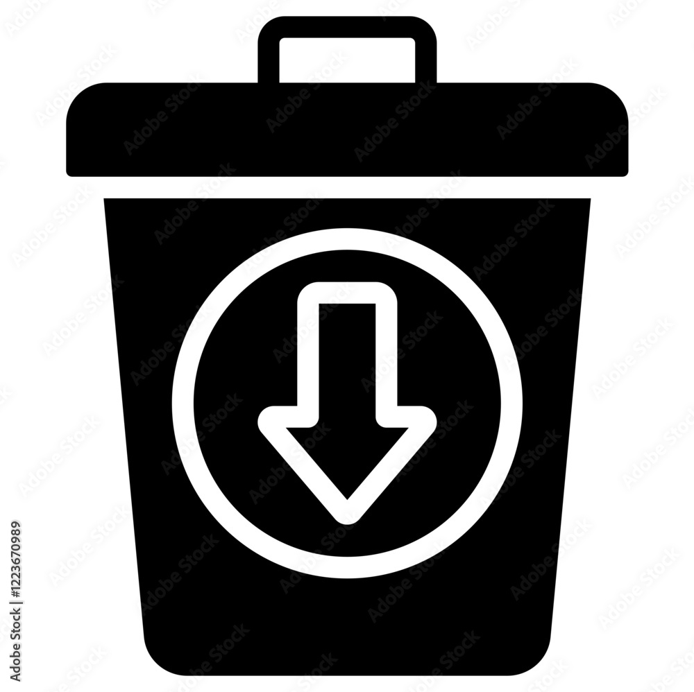 Waste Reduction Solid Black Icon Waste Reduction Solid Black Icon