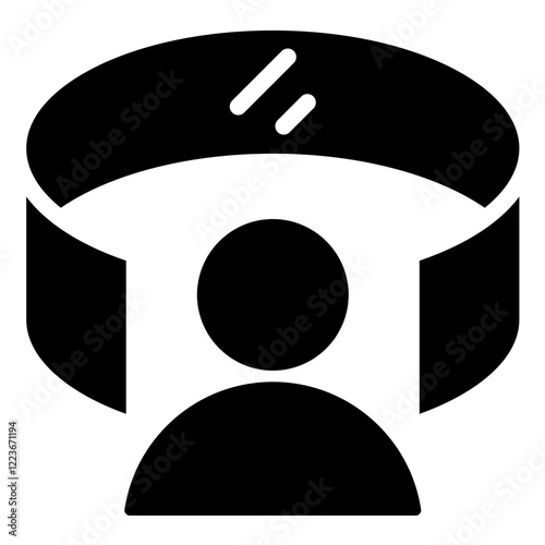 Virtual Simulation Solid Black Icon