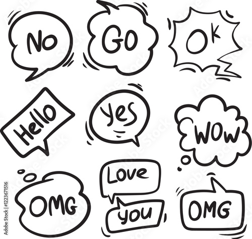 Doodle hand drawn speech bubble