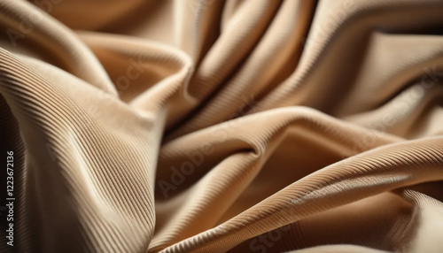 Light beige draped corduroy as a background. 