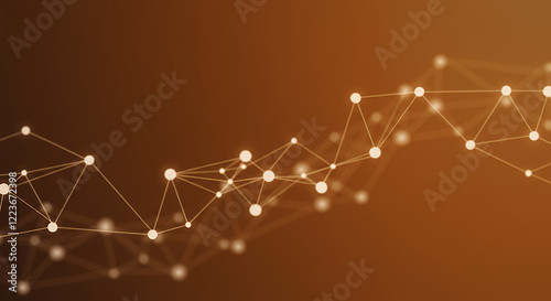 Abstract Network Connection Background: Golden Plexus Lines and Nodes