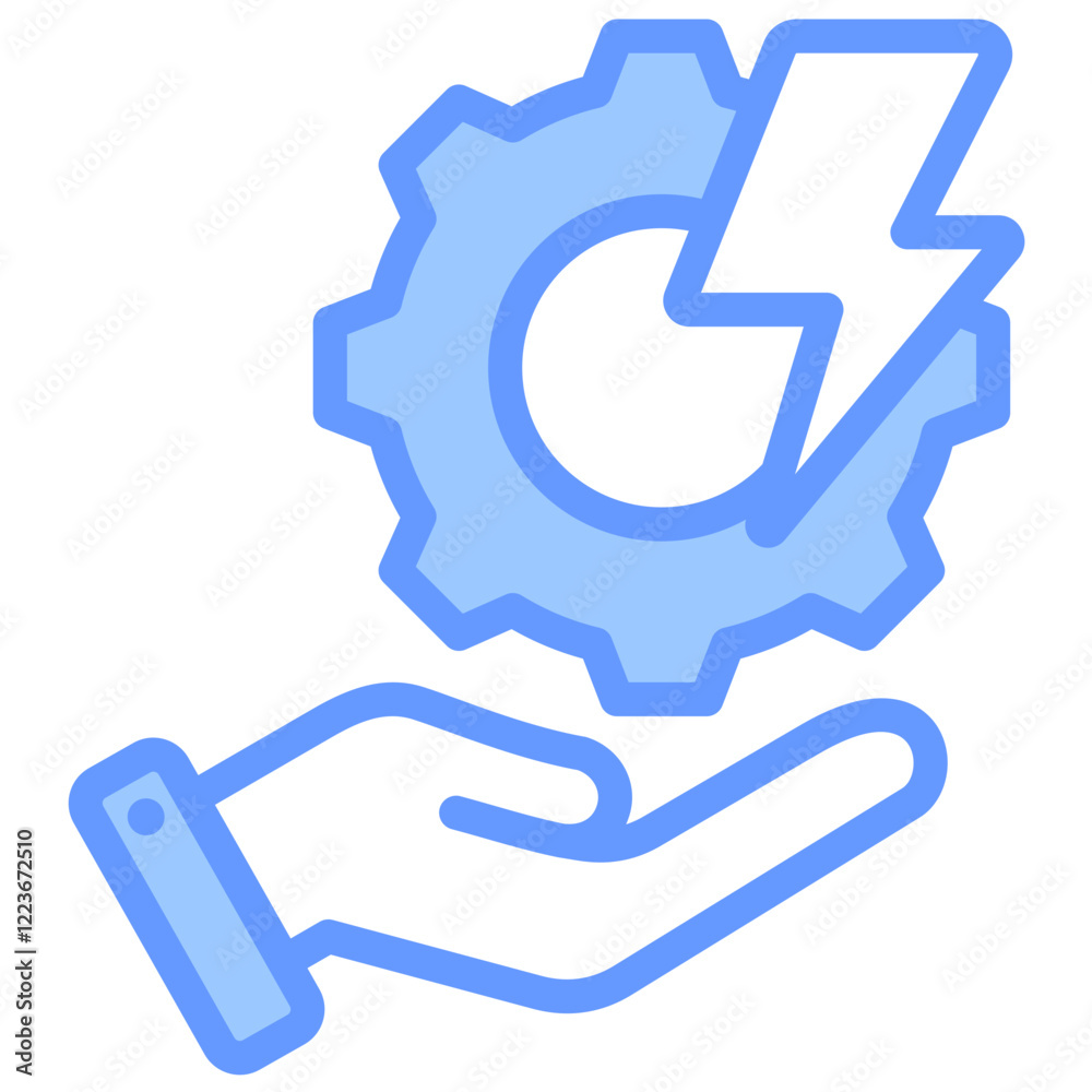 Energy Management Lineal Blue Icon Energy Management Lineal Blue Icon