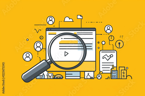 magnifying glass on the paper