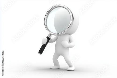 3d person with magnifying glass