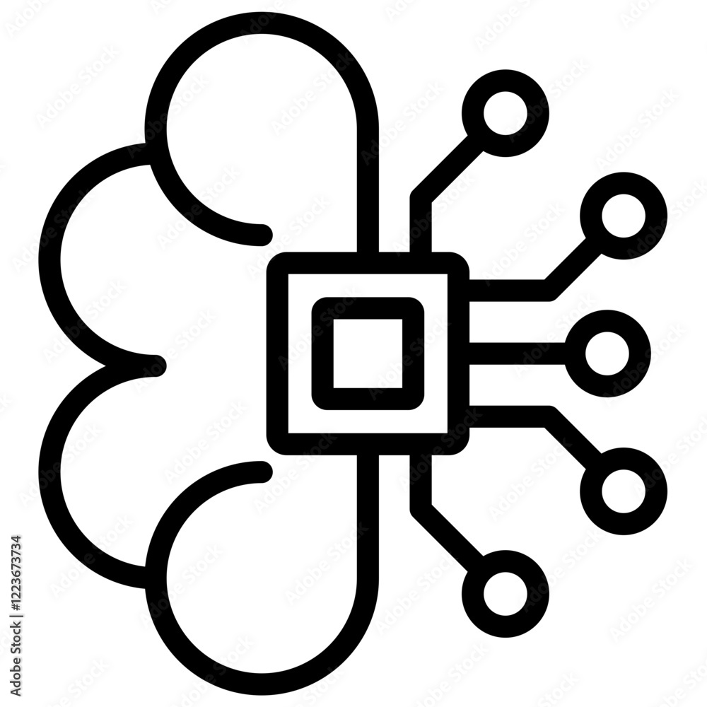 Artificial Intelligence Outline Icon Artificial Intelligence Outline Icon