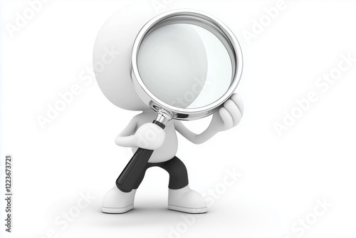 3d person with magnifying glass