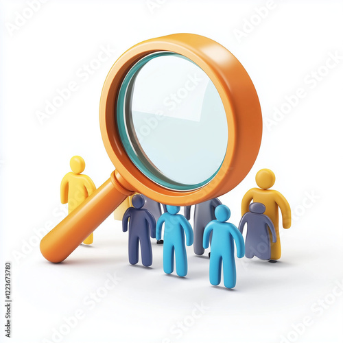 3d person with magnifying glass
