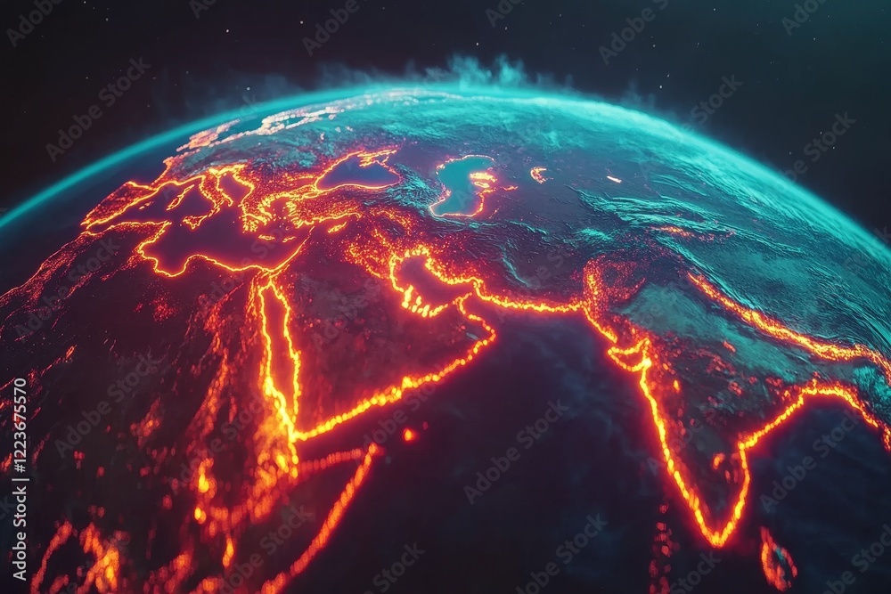 An aerial perspective of the Earth showcasing a multitude of lights An aerial perspective of the Earth showcasing a multitude of lights