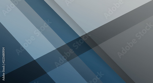 Abstract Geometric Background with Overlapping Blue and Gray Shapes