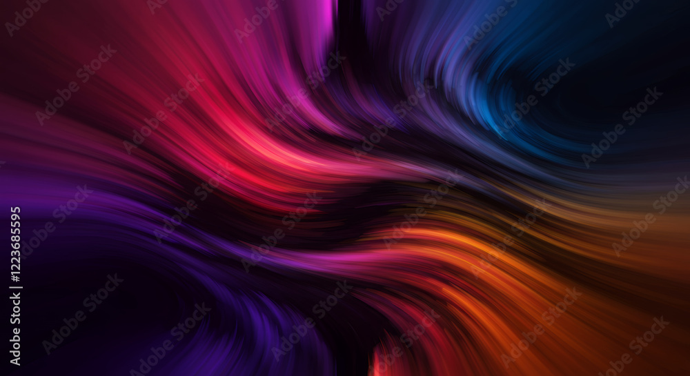 Fototapeta premium Abstract Swirling Neon Colors, Vibrant Dynamic Light Painting Background
