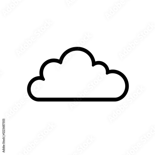 Vector cloud icon in minimalist outline style on white background