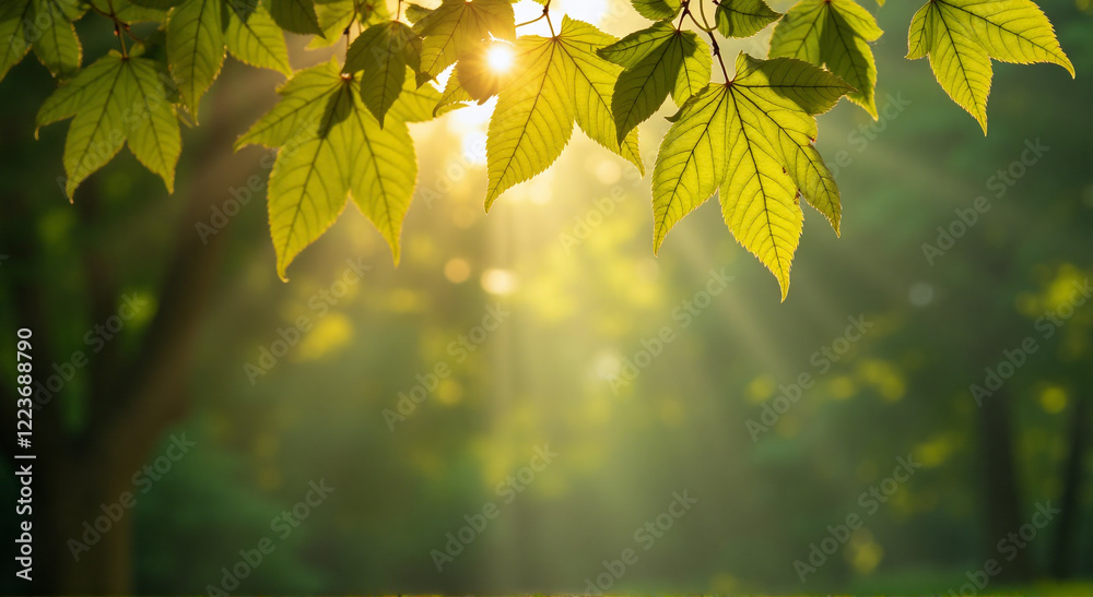 Fototapeta premium leaves in autumn, autumn, leaf, nature, leaves, tree, fall, maple, green, yellow, foliage, branch, season, plant, forest, color, bright, orange, red, spring, summer, brown, oak, isolated, fresh, macro