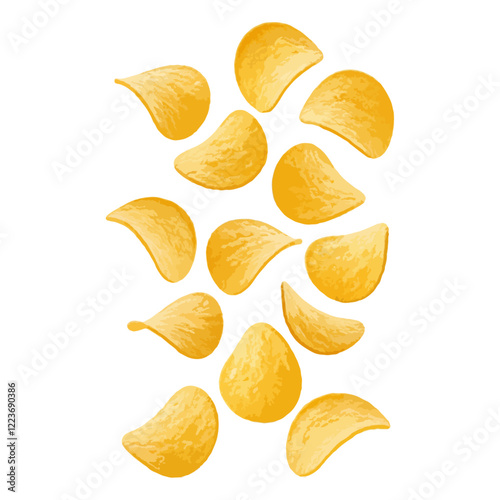 chips isolated, potato chips isolated on white, potato chips isolated, potato chips background, corn chips, isolated corn chips