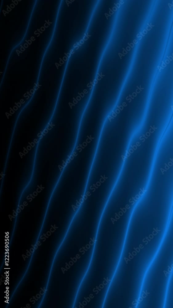 Brillantes líneas onduladas azules crean un patrón de fondo oscuro dinámico perfecto para la tecnología, el arte abstracto, proyectos de diseño gráfico.