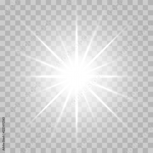 Sparkling star, vector glowing star light effect.Shine glowing stars. Vector illustration