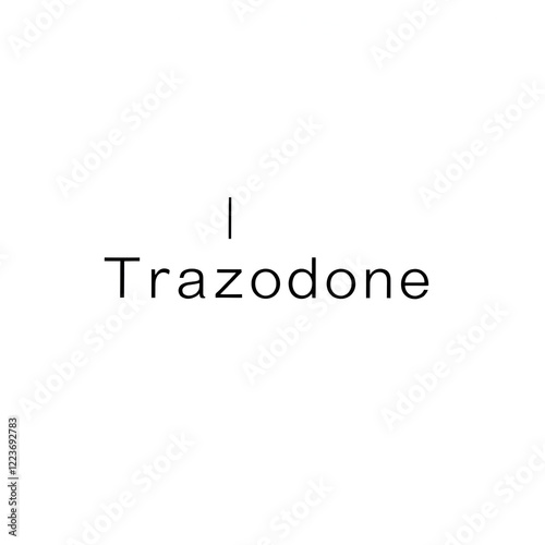 Chemical structure of trazodone. Trazodoneis an antidepressant medication. It is used to treat a major depressive disorder, anxiety disorders, and difficulties with sleep. photo