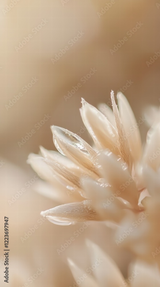 Fototapeta premium Dreamy macro view of a water droplet on a flower petal