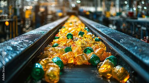 A clean waste treatment facility with an automated system processing and compacting trash into blocks.