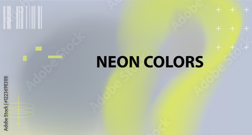 Trendy aura style background with light neon yellow blurred shape. Modern wallpaper design for poster, website, placard, cover, advertising