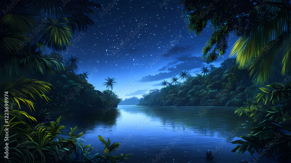 serene atoll nightscape serene atoll nightscape