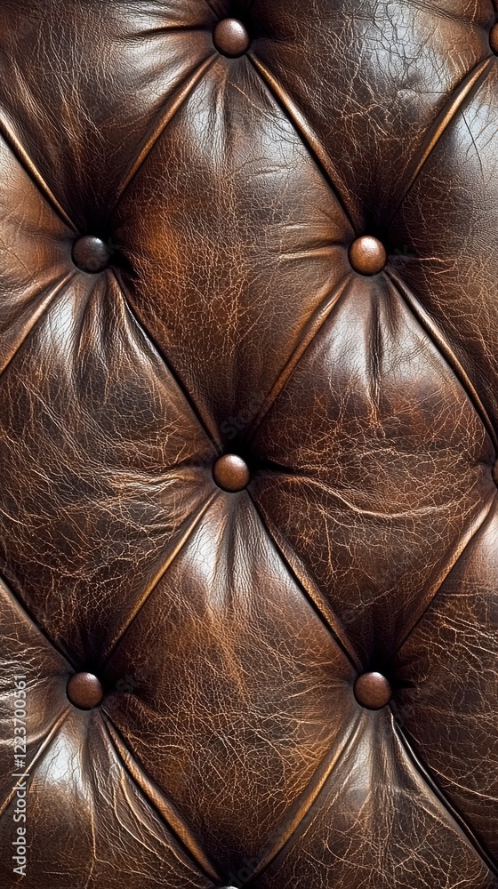 Naklejka premium Luxurious tufted leather arrangement with warm inviting lighting