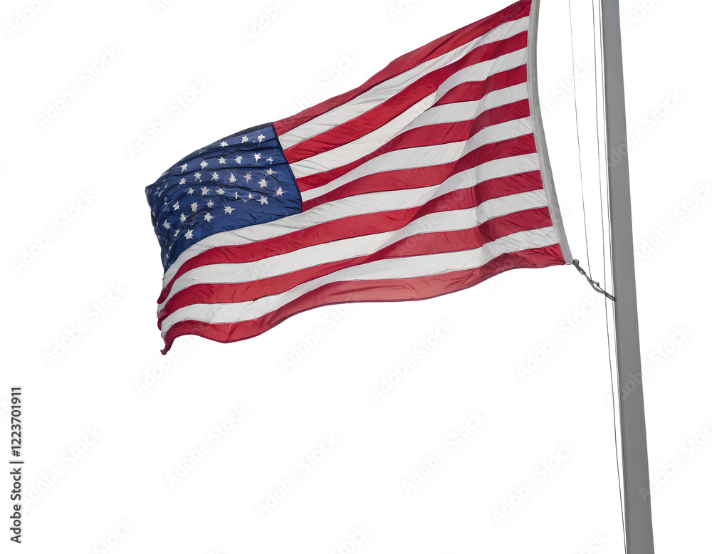 Obraz premium American flag on a transparent background generated image : Generative AI