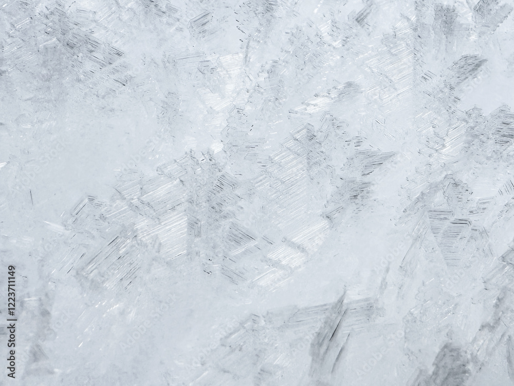 close-up of ice crystals pattern. frosty pattern. nature pattern. frozen water texture. winter frost. ice texture. white minimalistic background close-up of ice crystals pattern. frosty pattern. nature pattern. frozen water texture. winter frost. ice texture. white minimalistic background
