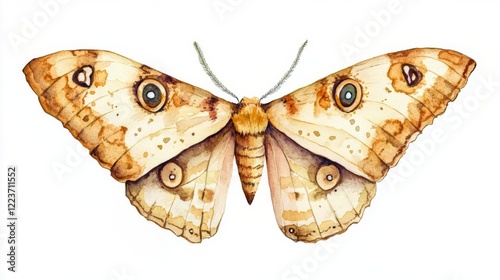 Watercolor Illustration of a Delicate Butterfly with Stunning Wings photo
