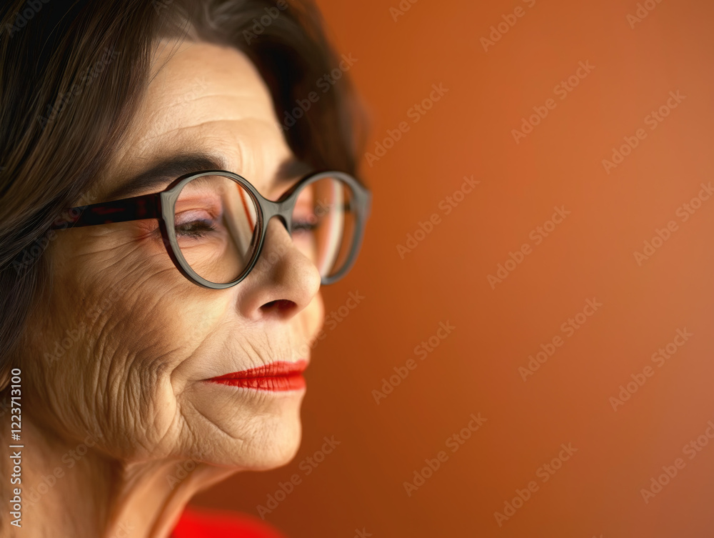 Fototapeta premium female portrait, isolated on reddish background