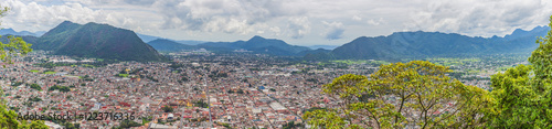 Panoramic view of Orizaba from Cerro del Borrego, Mexico. Scenic landscape, mountain views, and natural exploration concept