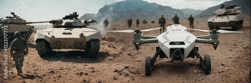 Military drone launch with ...