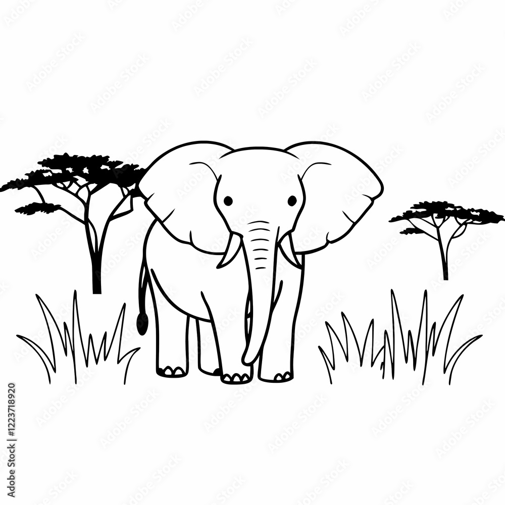 Fototapeta premium elephant in the grass