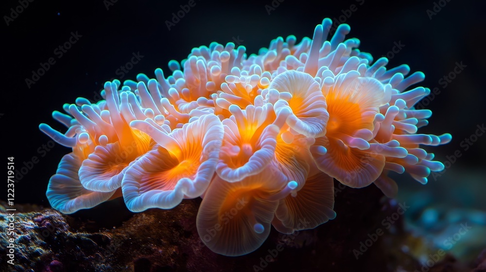 Underwater view of a coral in the Great Barrier Reef off the coast of Queensland near Cairns, Australia Underwater view of a coral in the Great Barrier Reef off the coast of Queensland near Cairns, Australia