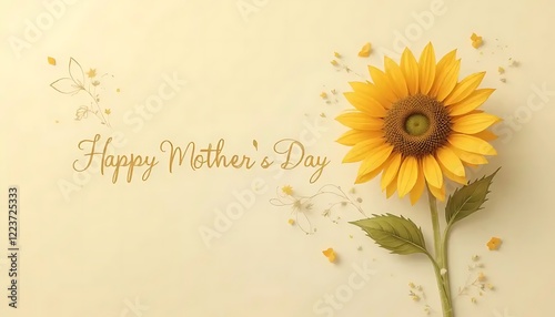 Sunflower Mother's Day Greeting: Elegant Floral Design
