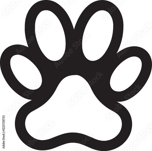 Tableau sur toile Dow paw outline icon design