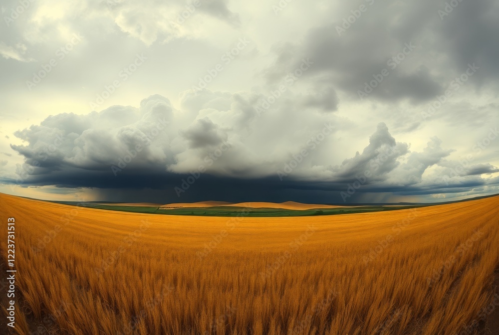 Obraz premium Approaching Storm Over Rural Landscape
