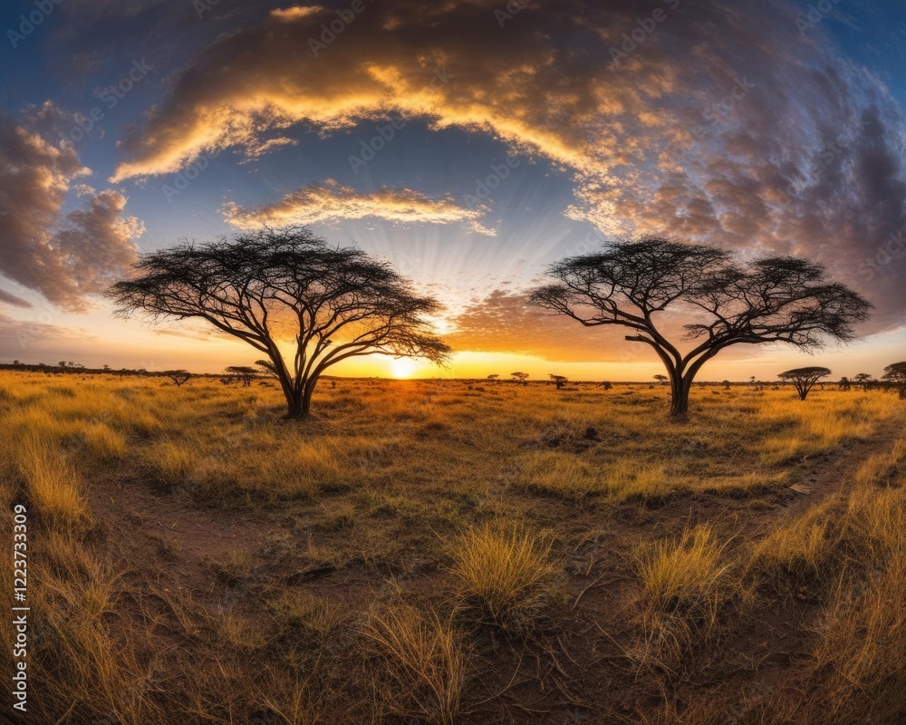 Obraz premium Breathtaking African Sunset Landscape