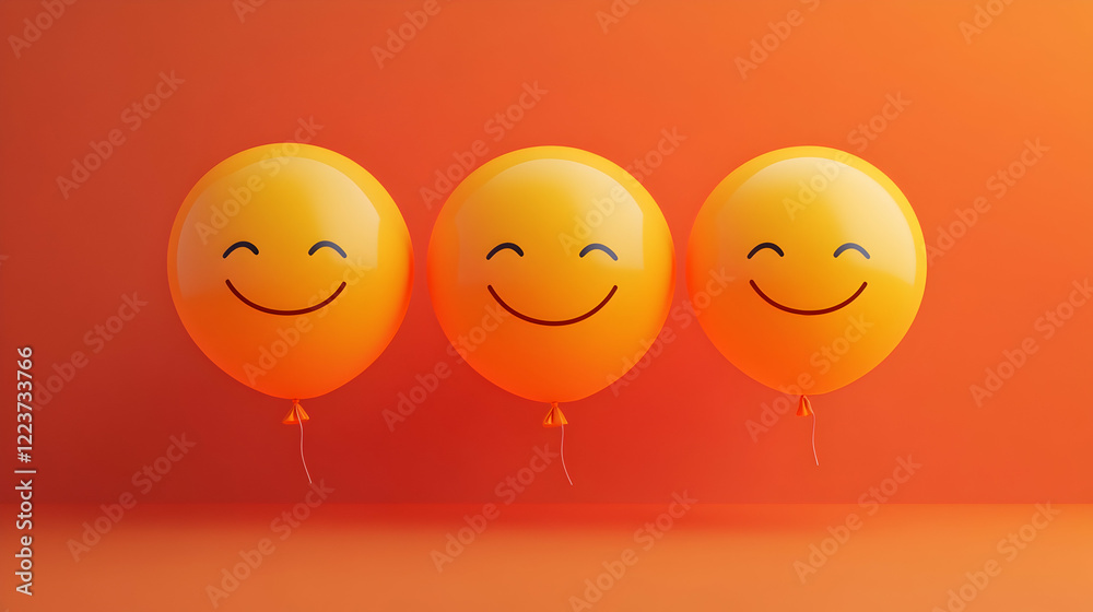 Bright yellow smiley balloons with minimal design, perfect for advertisements Bright yellow smiley balloons with minimal design, perfect for advertisements