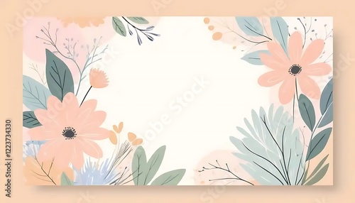 Pastel Floral Border: A Delicate and Serene Watercolor Design