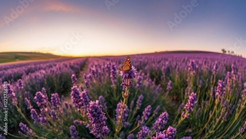 Twilight Serenity in Lavender Field