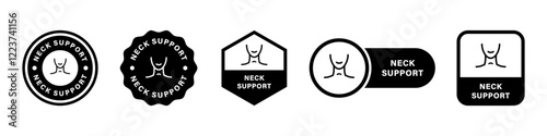 Neck Support - vector signs for chair or pillow. Product packaging icons.