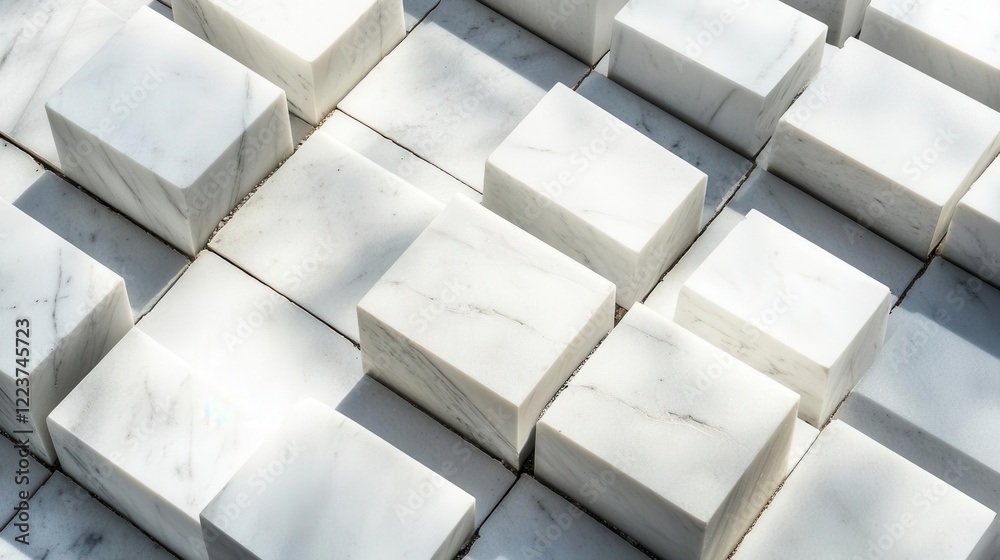 elegant architectural pattern of overlapping white marble squares subtle shadows creating depth clean minimalist composition elegant architectural pattern of overlapping white marble squares subtle shadows creating depth clean minimalist composition