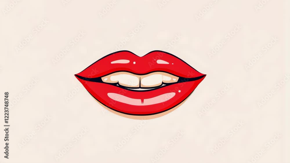A stunning illustration showcasing bold red lips, highlighting beauty and confidence with a clean, inviting backdrop. A stunning illustration showcasing bold red lips, highlighting beauty and confidence with a clean, inviting backdrop.
