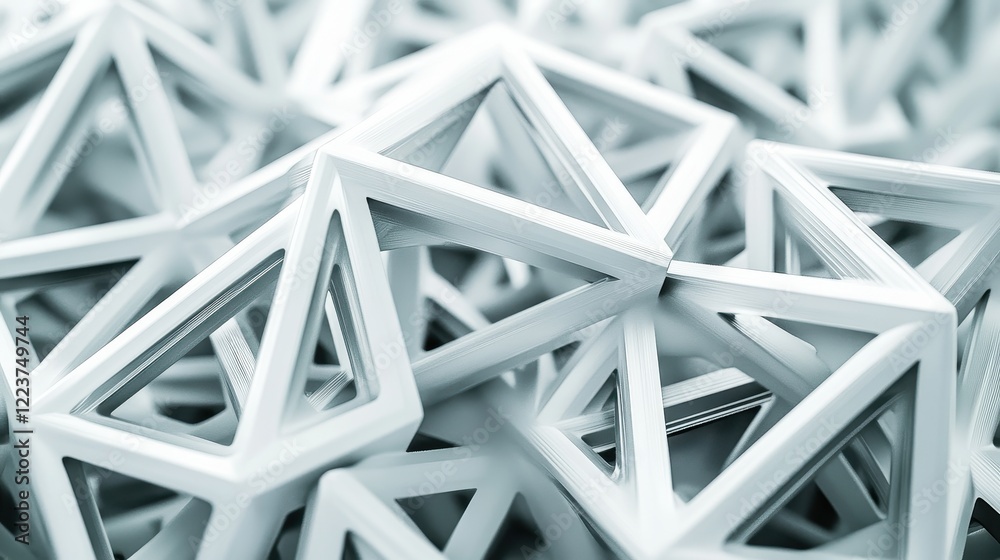Interlocking White Triangular Geometric Structures